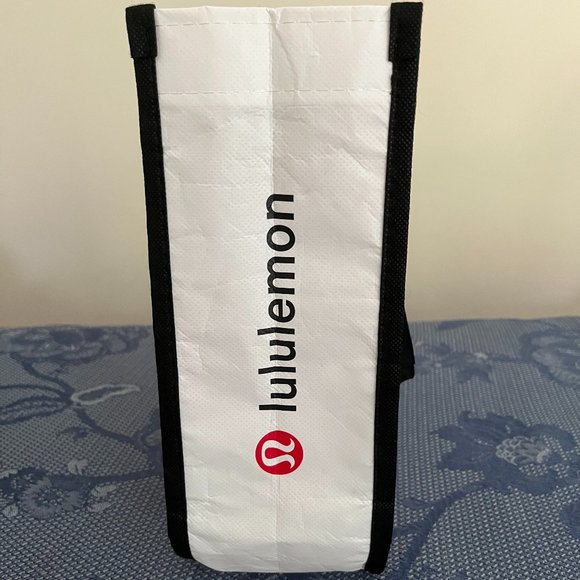 Lululemon Manifesto white, red, black & grey small reusable tote bag rare - Picture 2 of 6